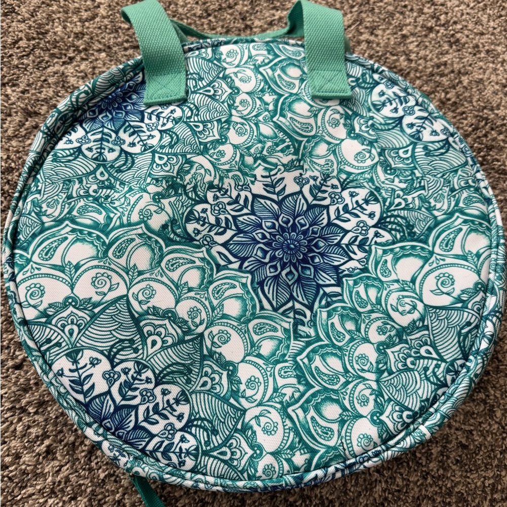 Cross stitch tote floral mandala